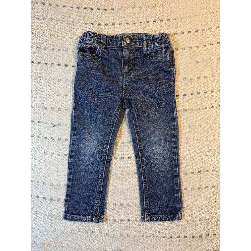 Baby Phat Toddler Girls 2T Blue Denim Jeans Embroidered Back Pockets Medium Wash